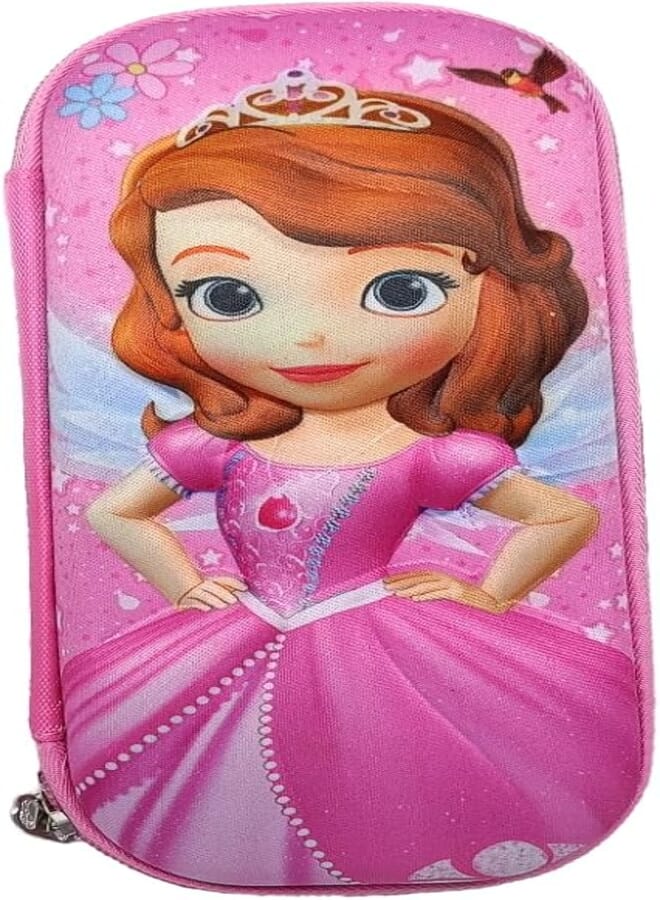 3D EVA Space Pencil Case for Kids Compass School Box Pencil Case for Kids 3D EVA Hardtop Pencil Pouches for Girls and Boys (Pencil Pouch Princess)